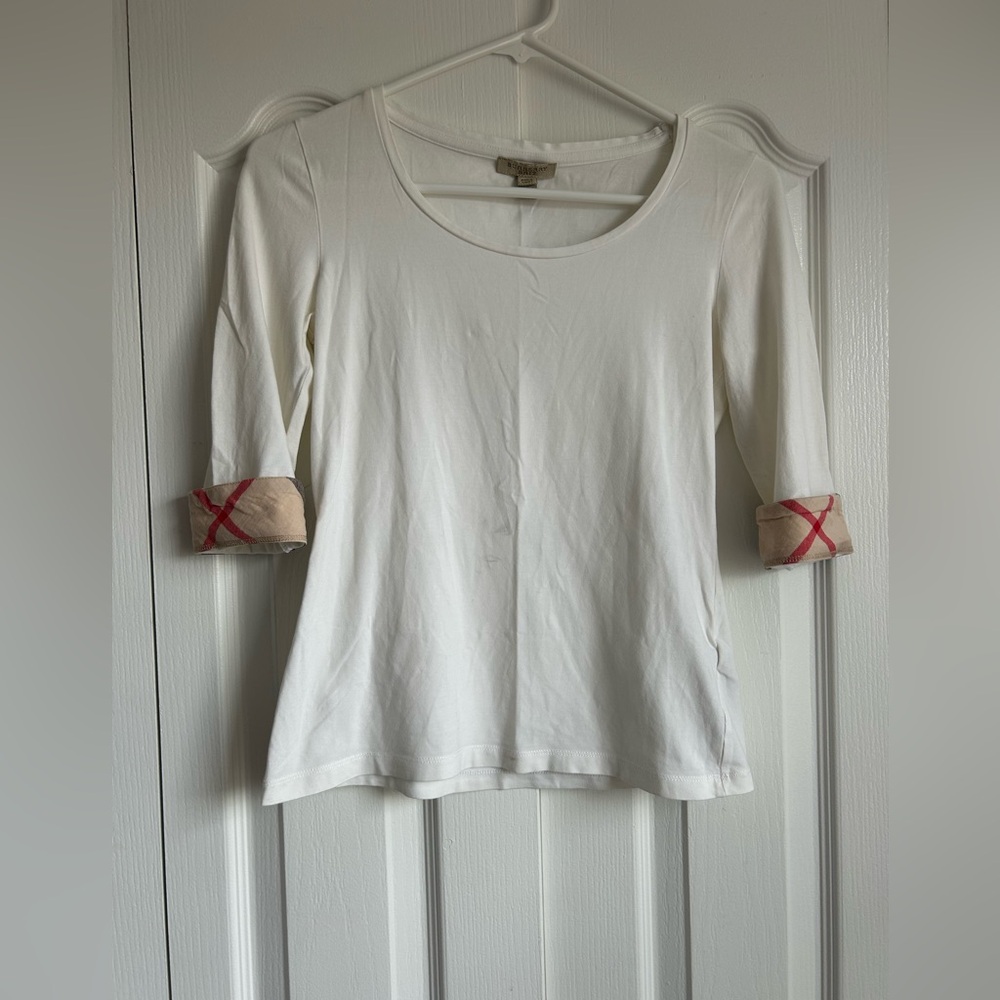 FUC Authentic Burberry Check Details 3/4 Sleeve Tee